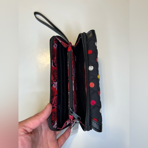 Vera Bradley Ultimate Wristlet Havana Dots Quilted Faux Leather Trim Clutch - Picture 9 of 11